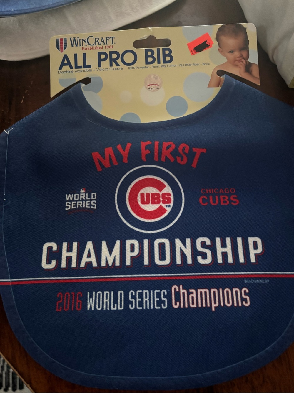 Wincraft Navy Blue and Red Chicago Cubs "My First Championship" Baby Bib